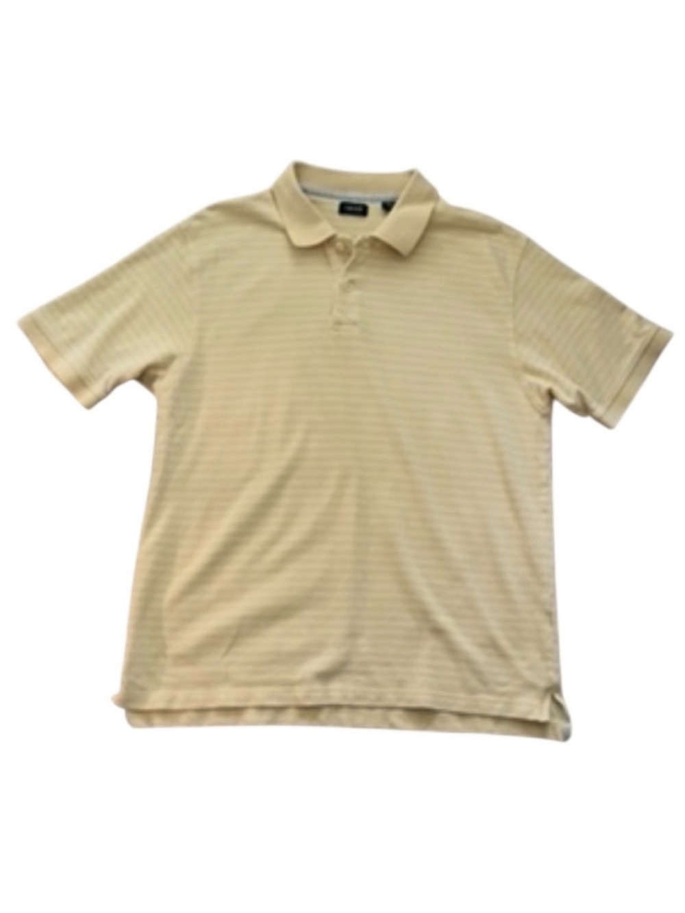 Men's IZOD Yellow & White Striped Polo Shirt Standard L